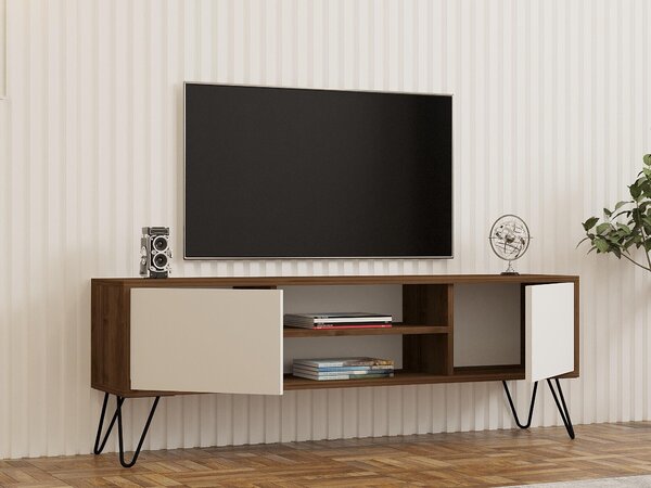 TV asztal/szekrény Donoko (dió + fehér)