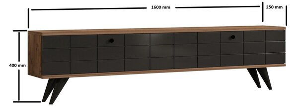 TV asztal/szekrény Butepe (antracit + atlanti fenyő)