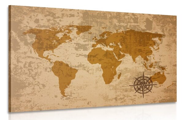 Kép régi világ térkép iránytűvel