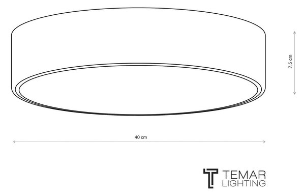 TEMAR LIGHTING Cleo 400 mennyezeti lámpa, fekete, érzékelő, IP54, Ø 40 cm, fém, Fekete, Folyosó, fém, Modern