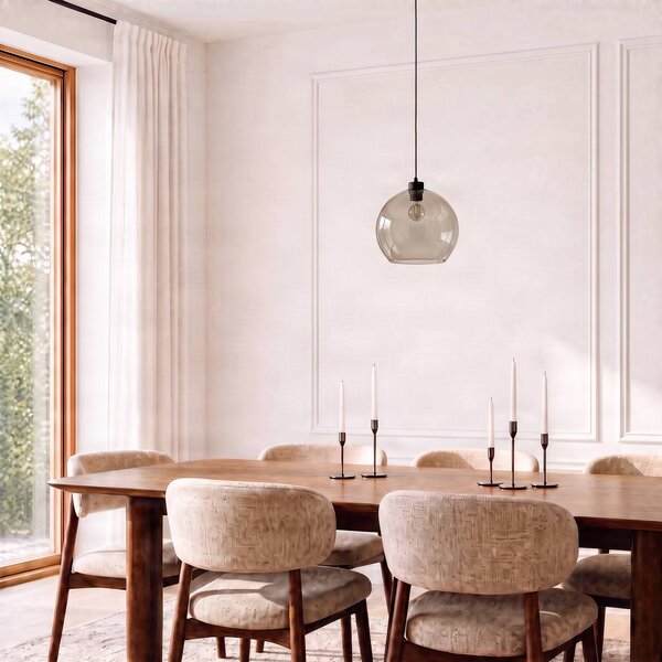 TK Lighting Cubus lógó világítás, borostyánszínű, üveg, Ø 30 cm, E27, dimmelhető, Krém / borostyánsárga, Nappali / Étkező, Üveg, Modern