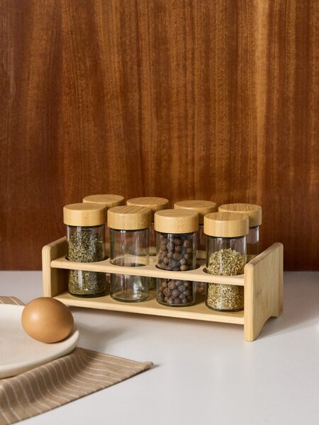 Sinsay - Fűszertartók állvánnyal 8 pack - bézs