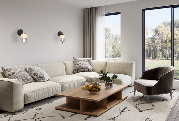 Italux glamour modern fali lámpa testa fehér fekete átlátszó itxwl-84938-2-bk