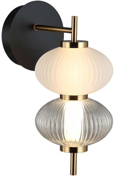 Italux glamour modern fali lámpa testa fehér fekete átlátszó itxwl-84938-2-bk