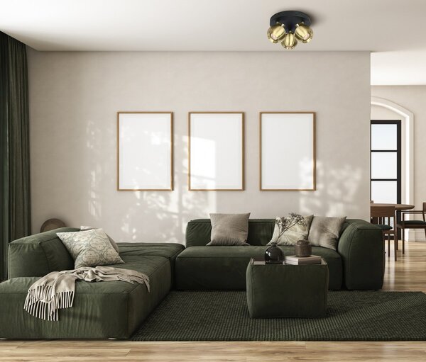 Italux modern spot lámpa lafin fekete sárgaréz itxspl-45379-3bkbrss