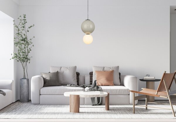 Italux modern függeszték pieve matt fehér opál szürke itxpnd-95221-1l-gr