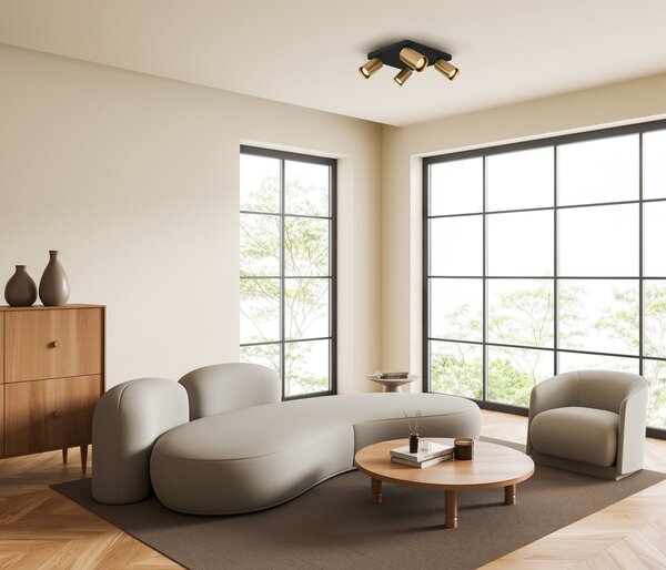 Italux modern spot lámpa nesto fekete sárgaréz itxspl-234364sbkbrss