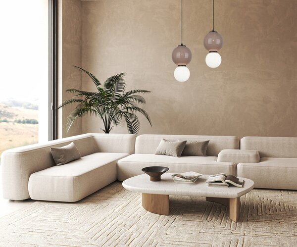 Italux modern függeszték pieve bézs matt fehér barna opál itxpnd-95221-1s-br