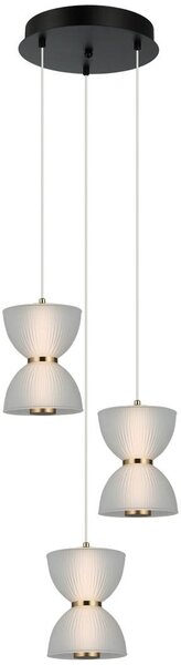 Italux glamour modern függeszték tica fehér fekete itxpnd-83949-3-bk
