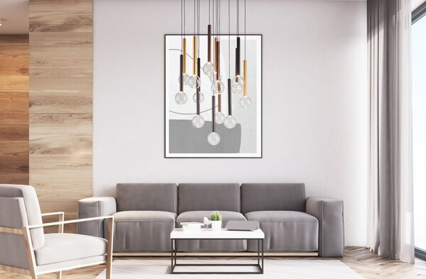 Italux modern függeszték alinos fekete réz arany itxpnd-24019-14a-bk