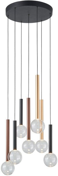 Italux modern függeszték alinos fekete réz arany itxpnd-24019-7a-bk