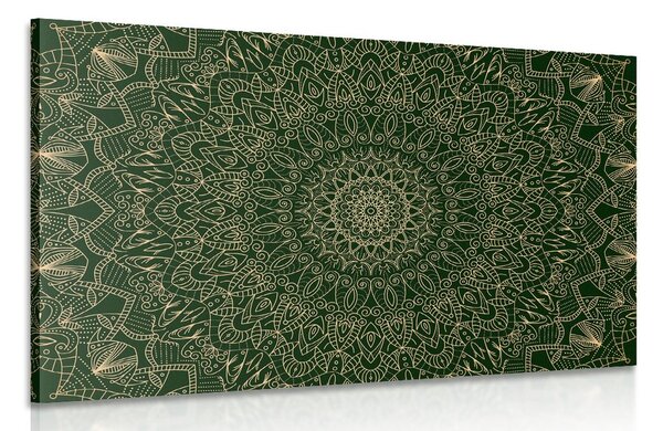 Kép részletes dísz Mandala zöld színben - 120x80