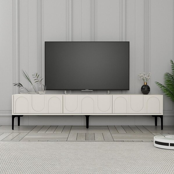 TV asztal/szekrény Bipemu 3 (krém + fekete) . 1095678