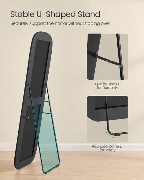 Oglinda de podea Songmics Negru 160x50x3.8 cm