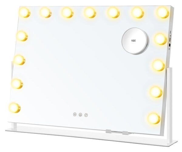 Kozmetikai és sminktükör LED-es, Songmics V1, fehér, 62.5x10x45.8 cm