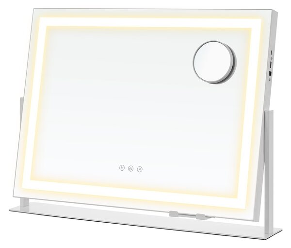 Oglinda de toaleta si machiaj V2 LED Songmics Alb 62.5x10x45.8 cm