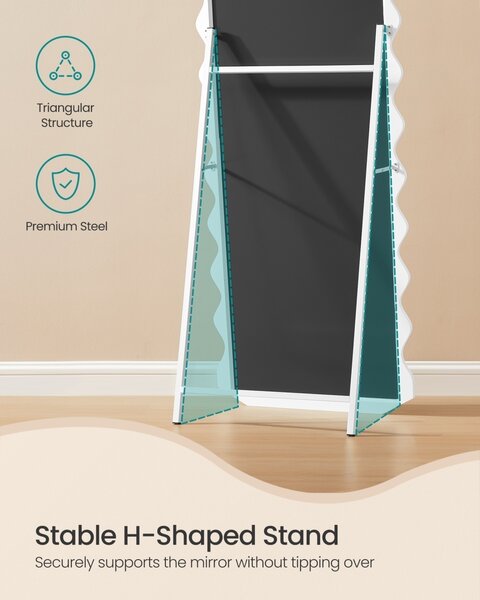Oglinda de podea Songmics Alb 50x4.7x160 cm