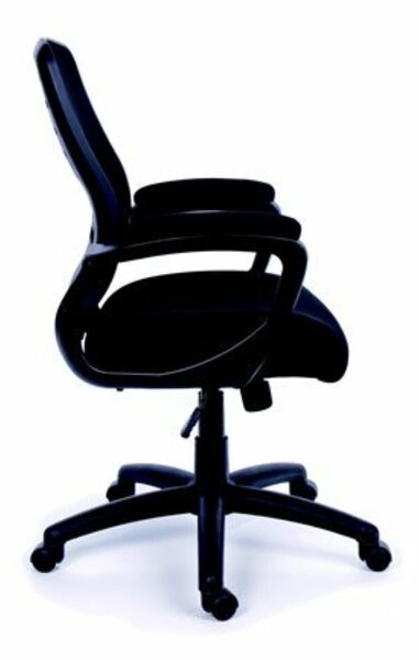 Irodai szék, karfás, fekete szövetborítás, hálós háttámla, fekete lábkereszt, MAYAH Smart (BBSZVV10)