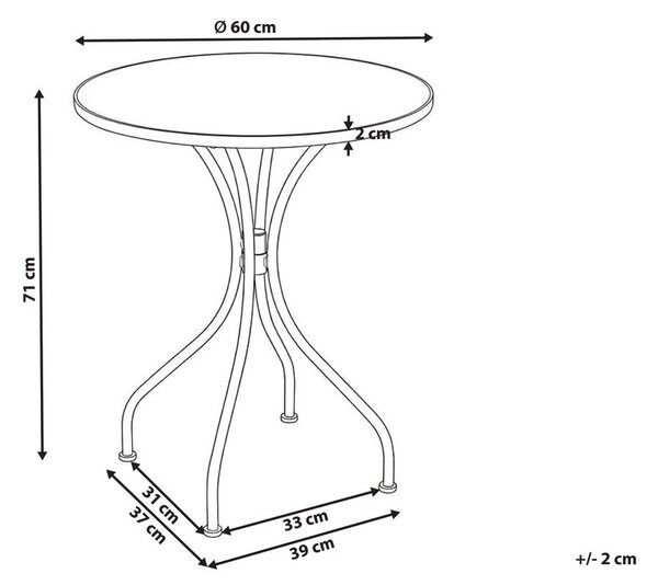 Bisztró asztal SETTALA 60 cm 60 cm Fém Színes