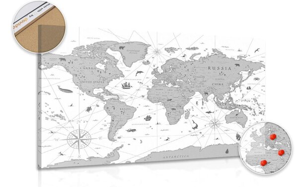 Parafa kép fekete fehér térkép