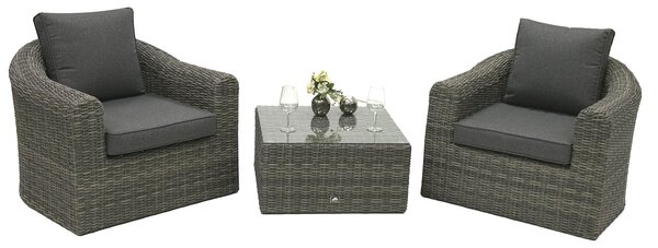 DEOKORK Rattan moduláris készlet BORNEO LUXURY 2 fő részére (szürke)