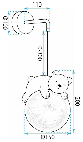 FALI LÁMPA WHITE BEAR G161-1W