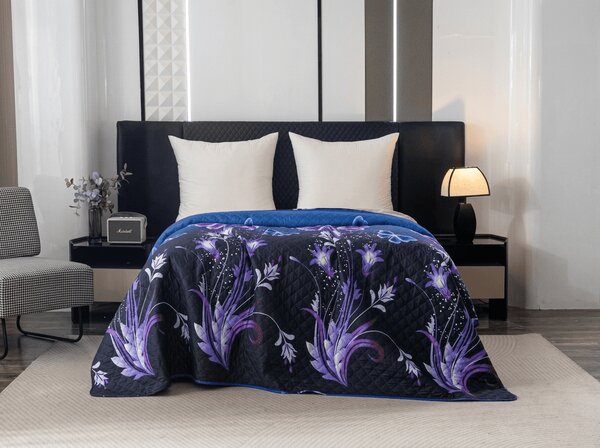 Ágytakaró VIOLET BUTTERFLY, sötétkék Méret: 220 x 240 cm
