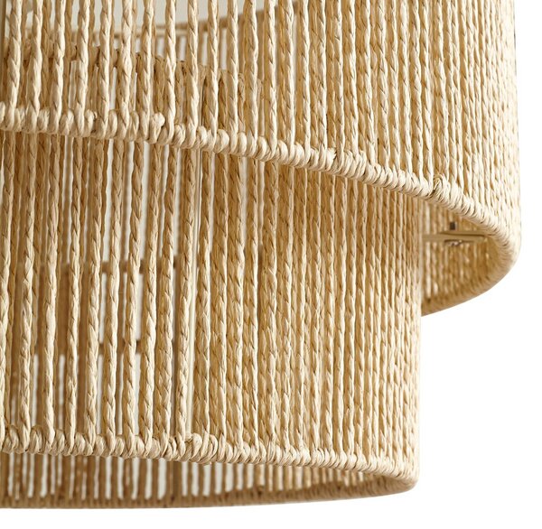 Lindby Anuva lógó világítás, Ø 45 cm, bézs, papír, E27, dimmelhető, Krém / borostyánsárga, Nappali / Étkező, Papír / lunolit / lunopal, Vidéki otthon / Rusztikus
