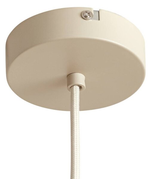 Lindby Anuva lógó világítás, Ø 45 cm, bézs, papír, E27, dimmelhető, Krém / borostyánsárga, Nappali / Étkező, Papír / lunolit / lunopal, Vidéki otthon / Rusztikus
