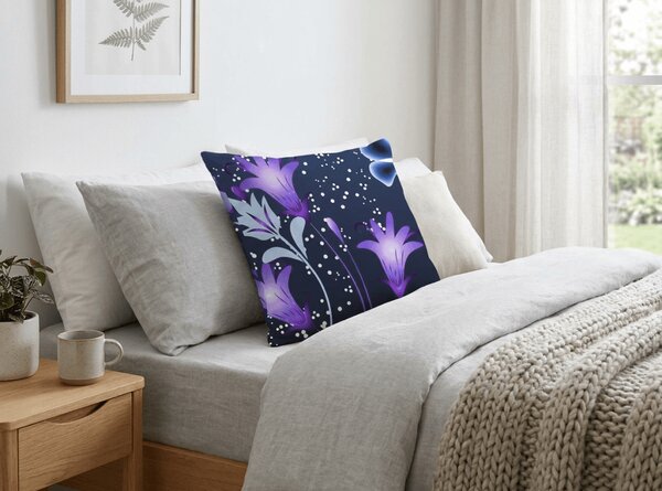 Mikroszálas párnahuzat VIOLET BUTTERFLY 45x45 cm, sötétkék