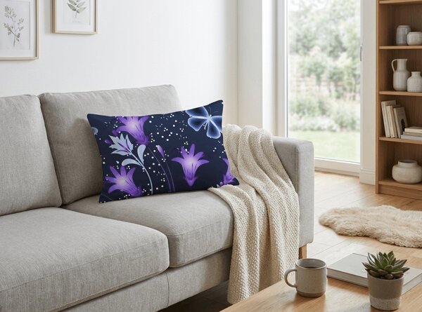 Mikroszálas párnahuzat VIOLET BUTTERFLY 50x70 cm, sötétkék