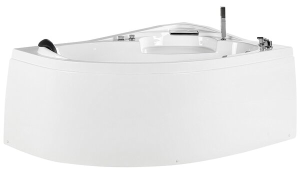 Sarok hidromasszázs kád LED világítással NEIVA Bal oldali 150 x 100 cm Fehér