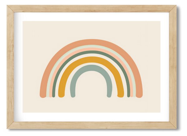 Falikép gyerekszobába - Minimalista szivárvány A4 (21x30 cm)