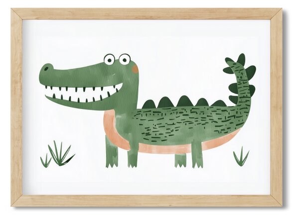 Falikép gyerekszobába - Vidám krokodil A4 (21x30 cm)