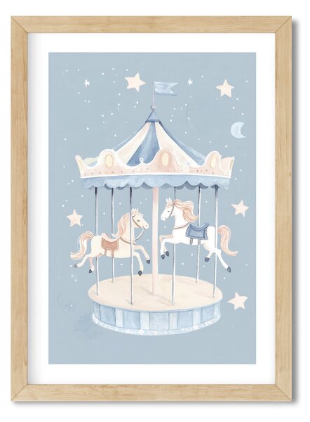 Falikép gyerekszobába - Kék vidámpark A4 (21x30 cm)