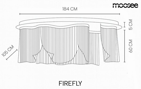 Moosee Firefly 180 mennyezeti lámpa arany akril