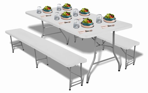 Összecsukható catering bútor szett Party, fehér