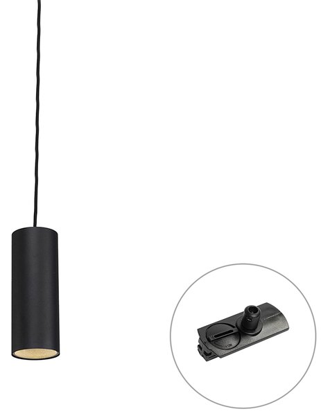 Design függőlámpa fekete, sínadapterrel, 1 fázisú - Iconic Tubo