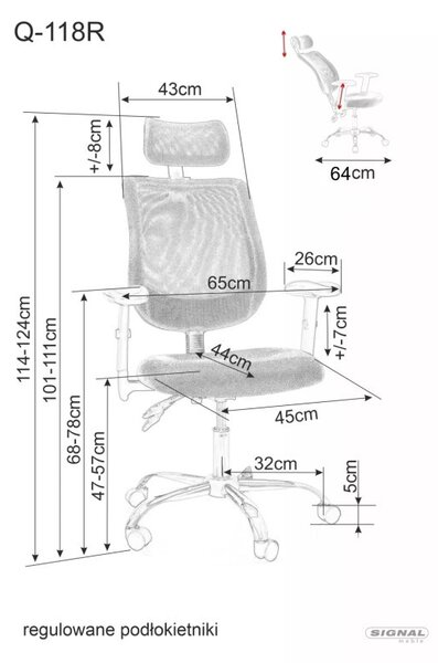 Q-118R Ergonomikus Hálós Forgószék Szürke Állítható Fejtámlával