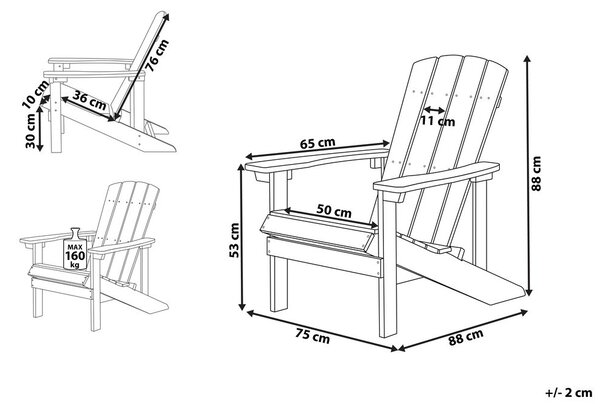 Kerti szék ADIRONDACK Sárga
