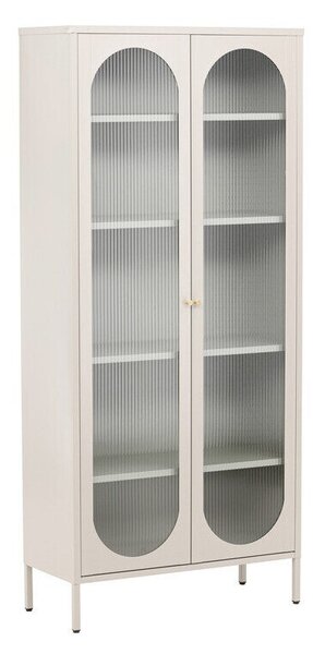 Könyvespolc Dallas 4410, Ajtókkal, Zárt, Fém, Üveg, 180x80x35cm, Bézs