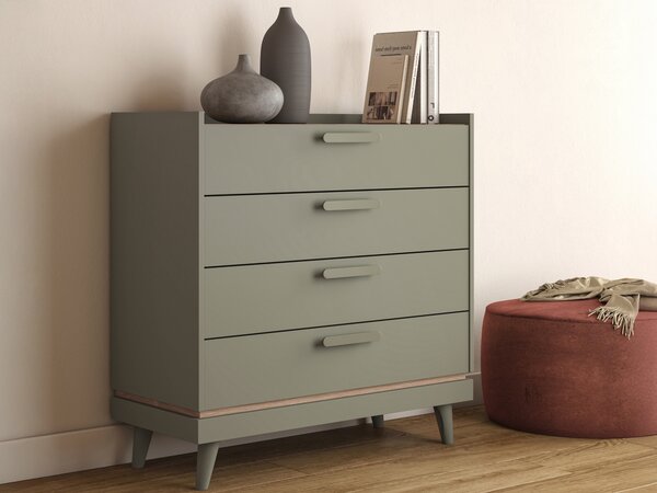 Komód Fertalu 104, Laminált forgácslap, 90x90x40cm, Tölgy, Zöld
