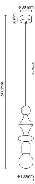 Tower egyágú függesztett lámpa