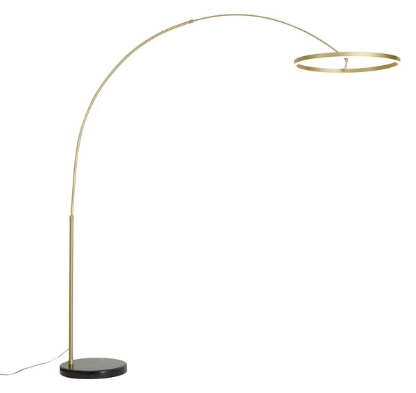 Design íves állólámpa arany színben, LED-del, 3 fokozatban dimmelhető - Anello