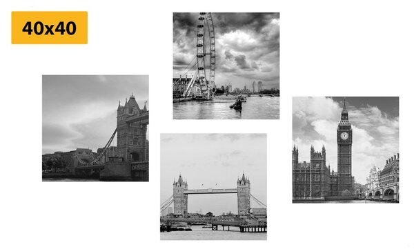 Képszett titokzatos London fekete-fehér változatban