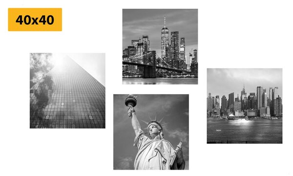 Képszett fekete-fehér New York