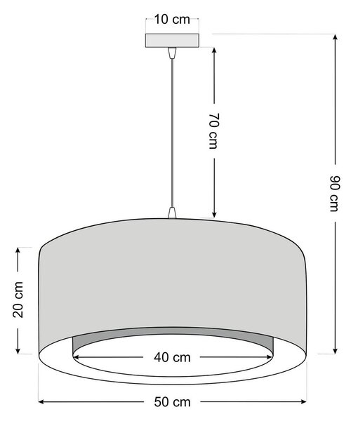 Maco Design Boho függőlámpa, krém/bézs, Ø 50 cm, magasság 20 juta, dimmelhető, Krém / borostyánsárga, Nappali / Étkező, Textil / szövet / selyem
