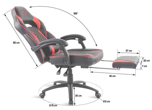 Spirit of Gamer Mustang Gamer szék fekete-piros (SOG-GCMRE)