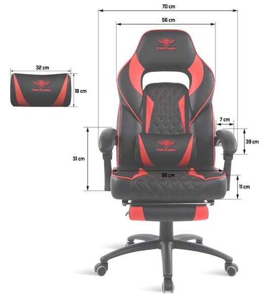 Spirit of Gamer Mustang Gamer szék fekete-piros (SOG-GCMRE)