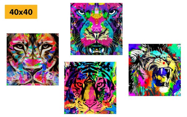 Képszett állatok pop art stílusban